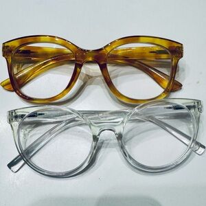 Stylish Gold Tortoise and Clear Iridescent Peepers +2.25 Readers Glasses Set